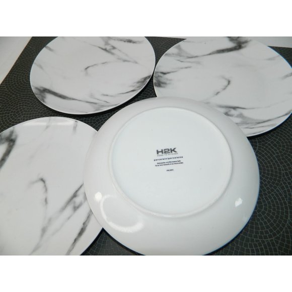 Marble Design Set Of 4 Plates 7.5" Home to Kitchen Porcelain Marble Effect Salad - Picture 6 of 10